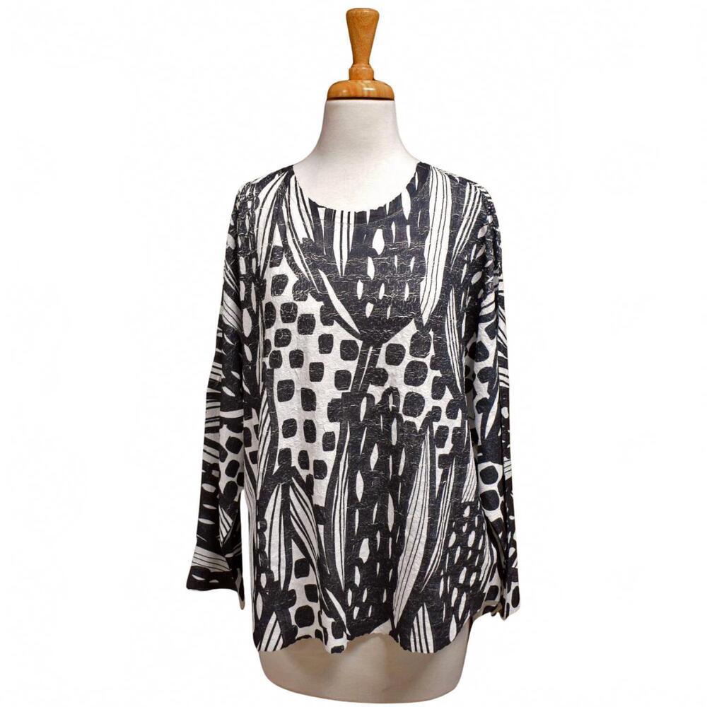 NEW INOAH women's graphite dolman top in grey multi